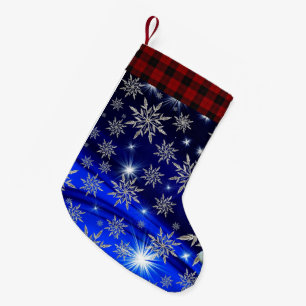 SANTA STARS XMAS SMALL CHRISTMAS STOCKING