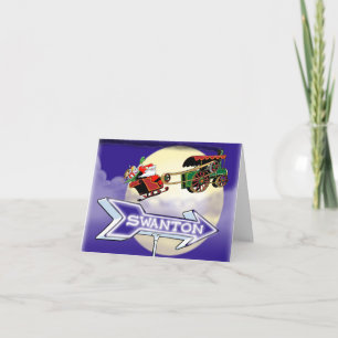 Santa Steam Tractor Swanton Card