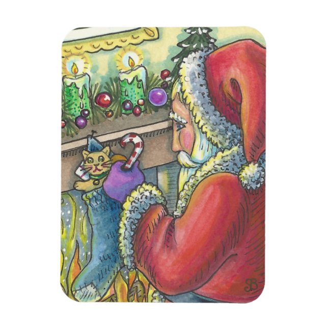Santa Stocking Stuffer CHRISTMAS MAGNET (Vertical)
