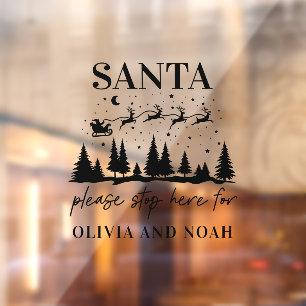 Santa stop here personalised Christmas modern