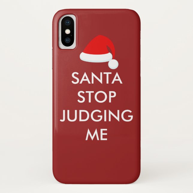 SANTA STOP JUDGING ME iPhone Case (Back)