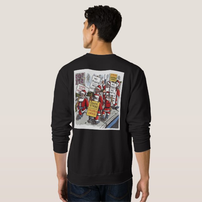 Santa Strike men black sweatshirt back (Back Full)