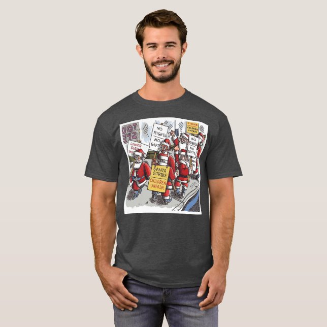 Santa Strike men charcoal T-shirt (Front Full)