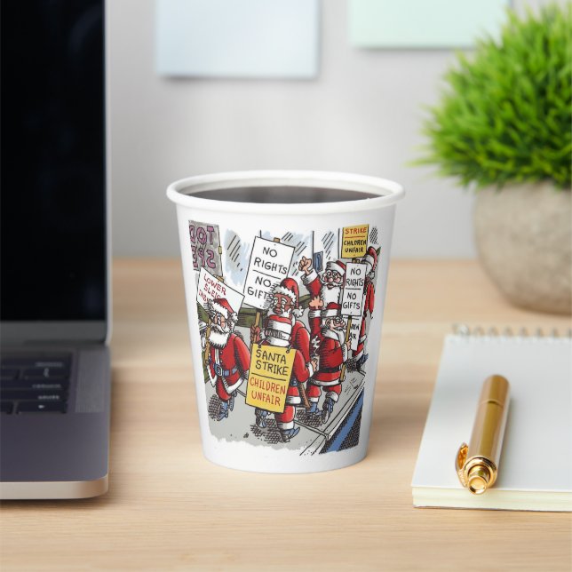 Santa Strike paper cups (Insitu)