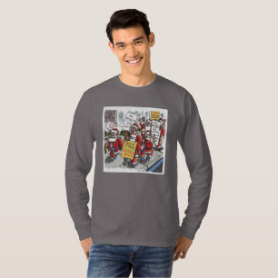 Santa Strike smoke gray long sleeve T-shirt