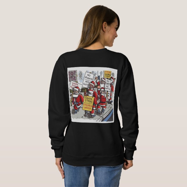 Santa Strike women black sweatshirt back (Back Full)