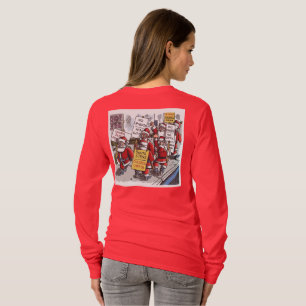 Santa Strike women red long sleeve shirt back
