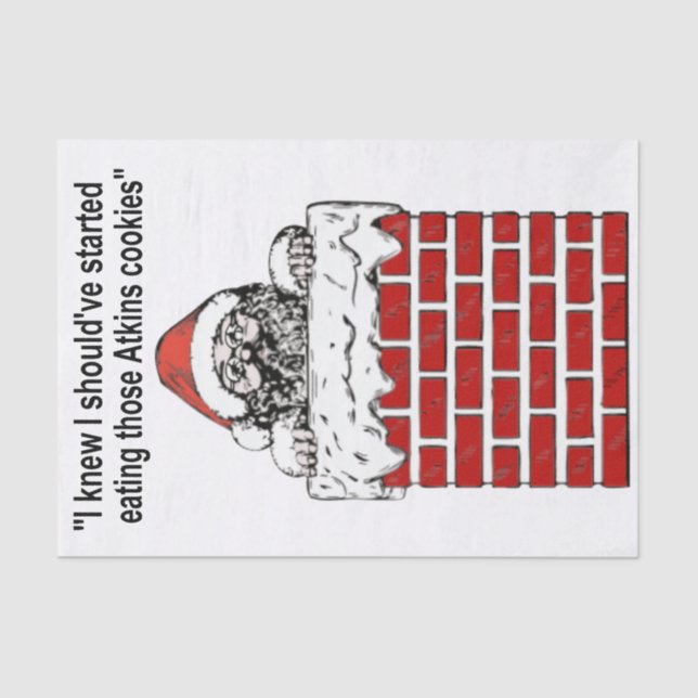 Santa Stuck In A Chimney Tissue Paper (Front)
