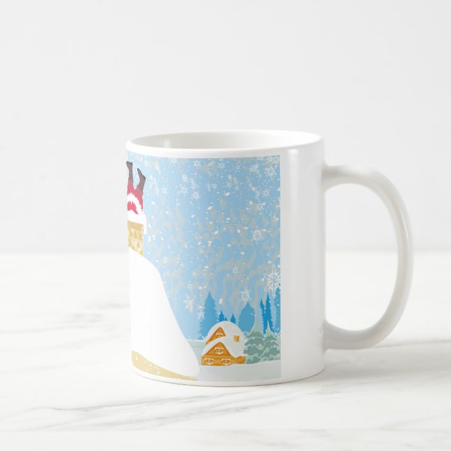 santa stuck in chimney coffee mug (Right)