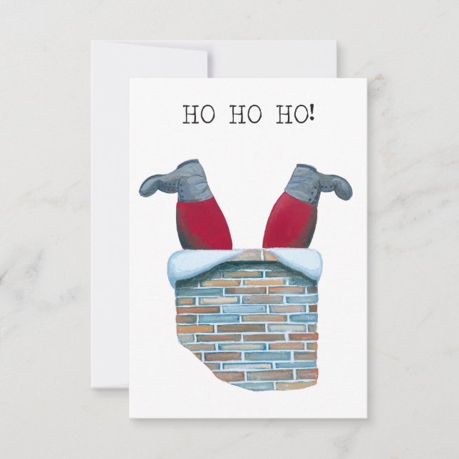 Santa Stuck in the Chimney Card (Front)