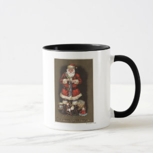 Santa Stuffing Stocking with Nutcracker Mug
