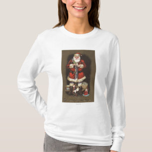 Santa Stuffing Stocking with Nutcracker T-Shirt