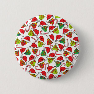 Santa Sugar Skull 6 Cm Round Badge
