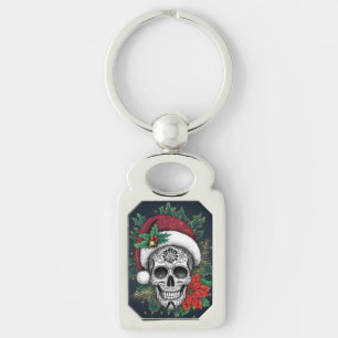 Santa Sugar Skull Key Ring