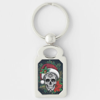 Santa Sugar Skull Key Ring