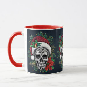 Santa Sugar Skull Mug
