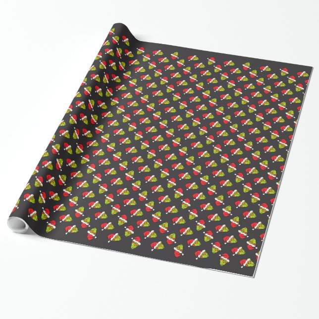 Santa Sugar Skull Wrapping Paper (Unrolled)