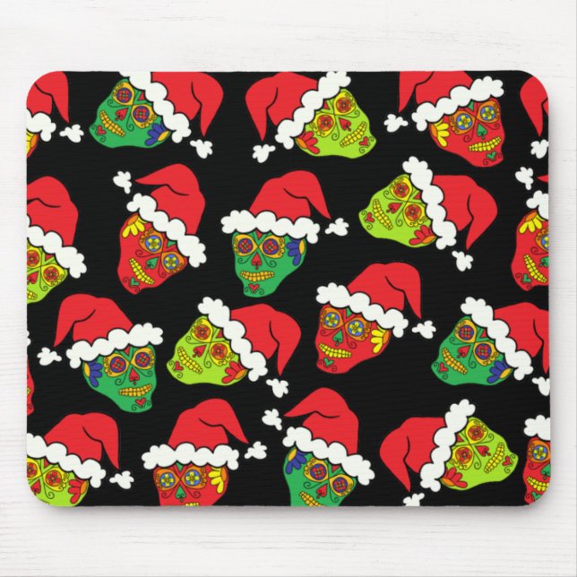 Santa Sugar Skulls Mouse Pad (Front)
