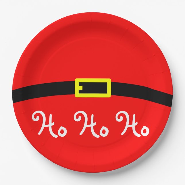Santa Suit 9 Inch Paper Plate (Front)