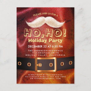 Santa Suit Christmas Ho, Ho, Holiday Party Invite