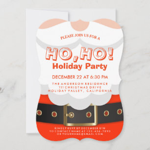 Santa Suit Christmas Ho, Ho, Holiday Party Invite