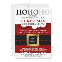 Santa Suit Christmas Party Invitations