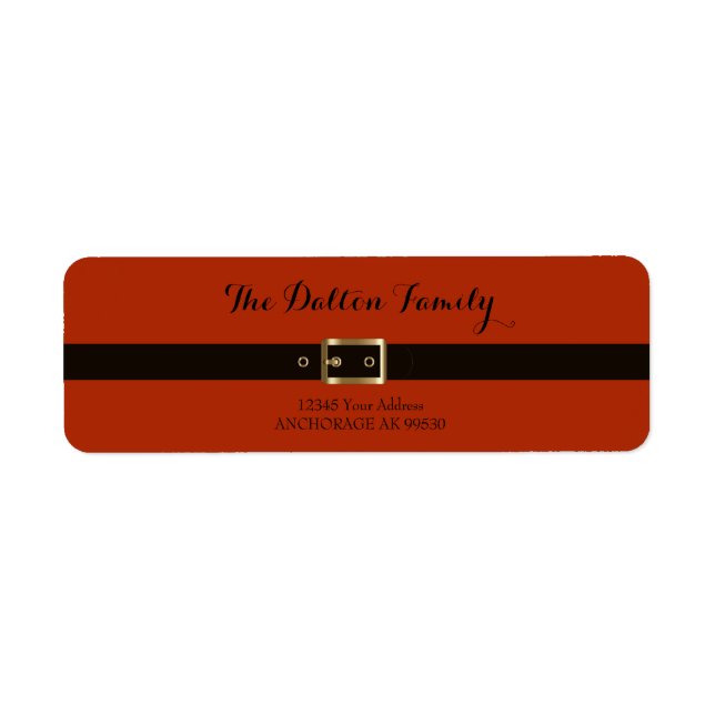 Santa Suit, Christmas Return Address Label (Front)