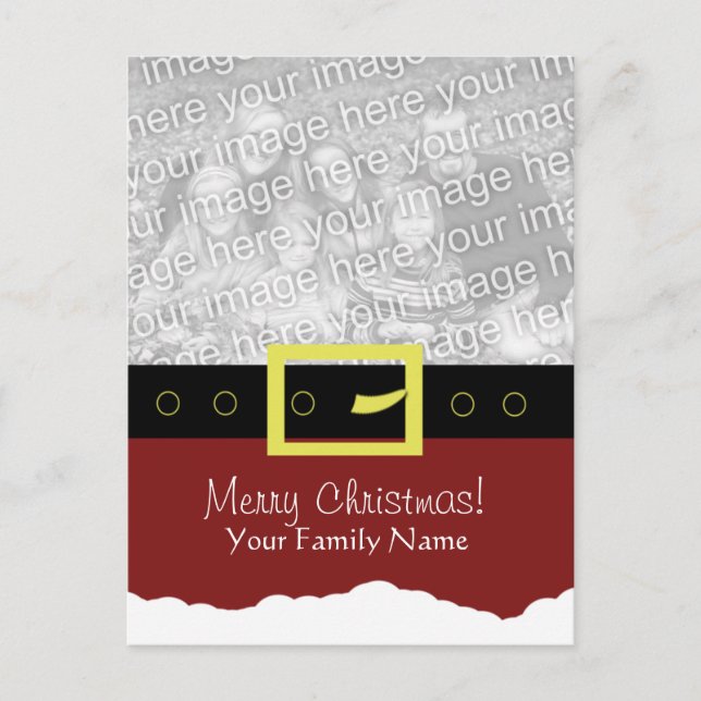 Santa Suit Photo Card... Holiday Postcard (Front)