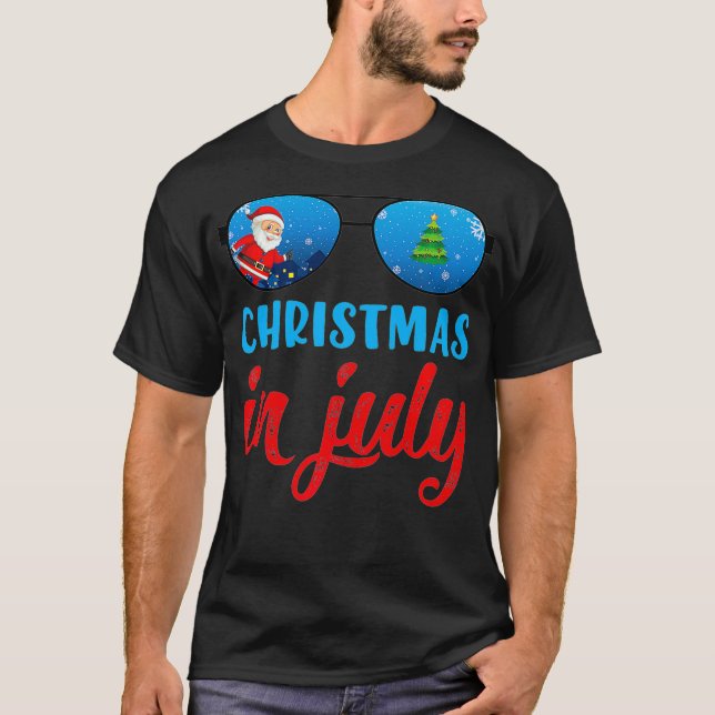 Santa Summer Sunglasses Christmas In July Premium  T-Shirt (Front)
