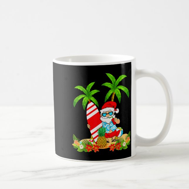 Santa Summer Surfing Christmas In July Beach Vacat Coffee Mug (Right)