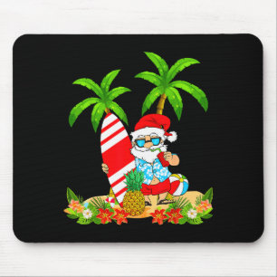 Santa Summer Surfing Christmas In July Beach Vacat Mouse Pad