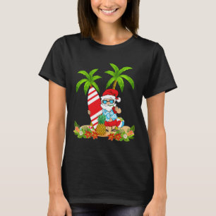 Santa Summer Surfing Christmas In July Beach Vacat T-Shirt