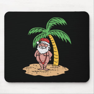 Santa Summer Swimsuit Funny Christmas In July Beac Mouse Pad