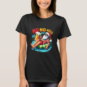 Santa Sunglasses Ho Ho Hold My Beer Christmas in J T-Shirt