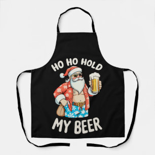 Santa Sunglasses Hold My Beer Christmas Xmas Apron