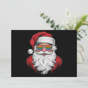 Santa Sunglasses Pride Christmas Pajama X-mas Gay Holiday Card