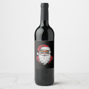 Santa Sunglasses Pride Christmas Pajama X-mas Gay Wine Label
