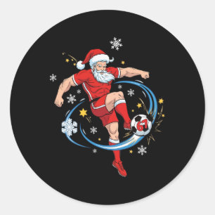 Santa Sungles Costume Six Seven Christmas Soccer P Classic Round Sticker