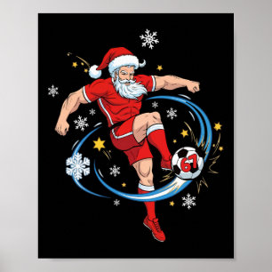 Santa Sungles Costume Six Seven Christmas Soccer P Poster