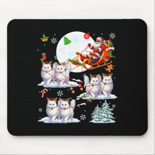 Santa Sungles Sleigh Reindeer Cats Xmas Owner Mouse Pad
