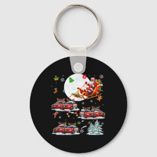 Santa Sungles Sleigh Reindeer Police Cars Christma Key Ring