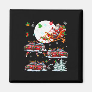Santa Sungles Sleigh Reindeer Police Cars Christma Magnet