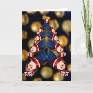 Santa Super christmas tree Holiday Card