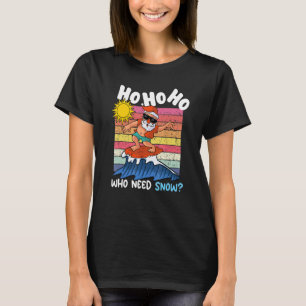 Santa Surfing Christmas In July Santa Surfer Famil T-Shirt