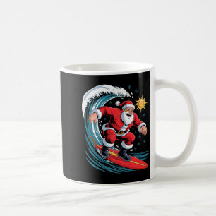 Santa Surfing Funny Surfer Holiday Christmas Xmas  Coffee Mug