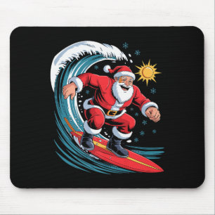 Santa Surfing Funny Surfer Holiday Christmas Xmas  Mouse Pad