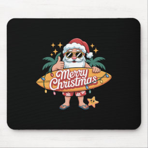 Santa Surfing Hawaiian Beach Christmas In July Tro Mouse Pad