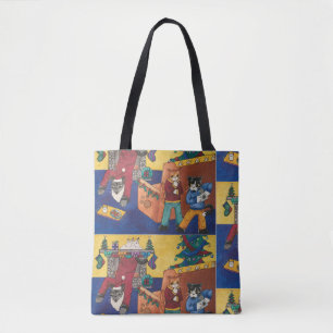 Santa Surprise Cats Tote Bag