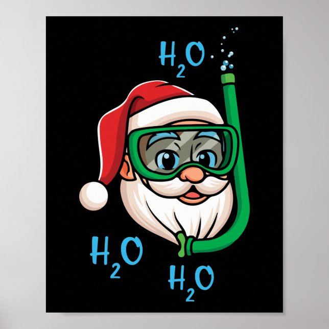 Santa Swimming h2o h2o h2o Poster (Front)