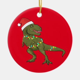 Santa T-Rex Dinosaur Christmas Xmas Decoration